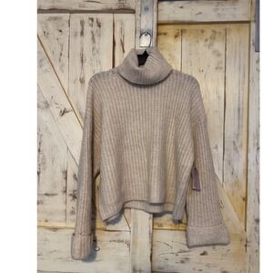 Philosophy Turtleneck Knit Sweater Ivory Taupe Pullover Size Medium‎